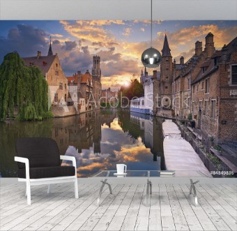 Image de Bruges Image of Bruges Belgium during dramatic sunset